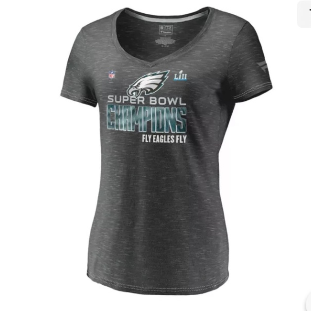 New Philadelphia Eagles NFL Pro Line Heathered Charcoal Super Bowl Tee Sz L